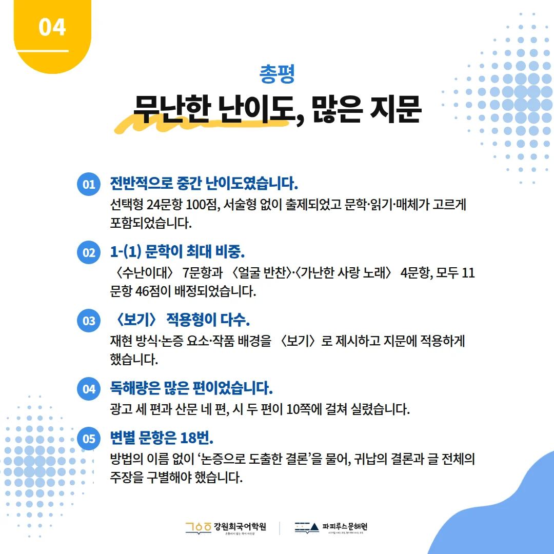 [솔빛중 2학년] 2026학년 2학기 1차 지필평가 국어 출제 경향분석