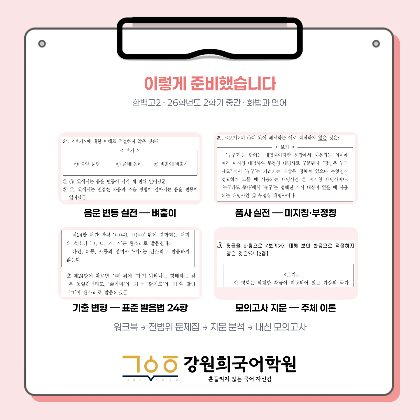 [ 동탄 한백고 2학년 ] 2026학년 2학기 1차 지필 고사 출제 경향 분석!!!