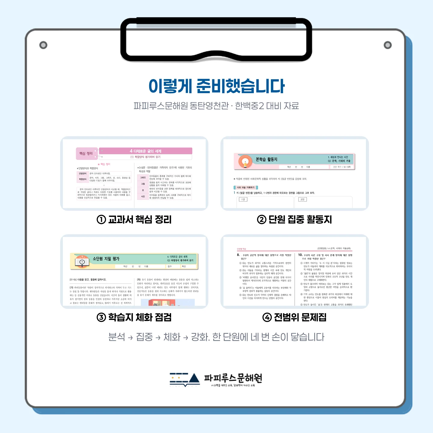 [동탄한백중 2학년] 2026학년 2학기 1차 지필 고사 출제 경향 분석!!!